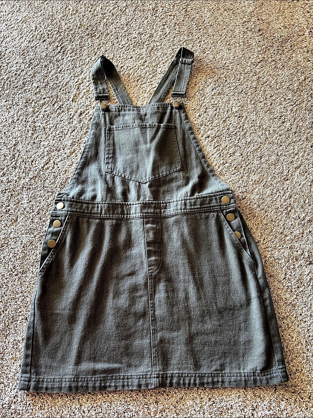 Forever 21 Mini Overall Dress in Green Size Large